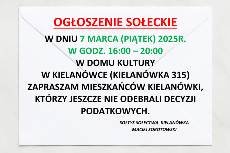 Ogłoszenie Sołeckie