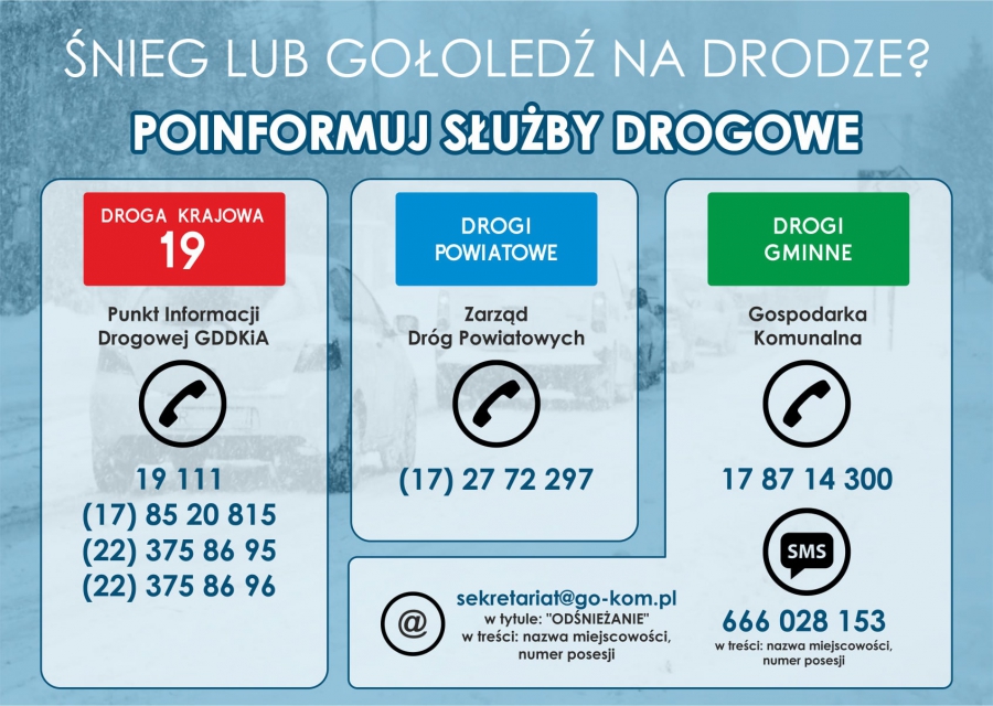 Śnieg lub gołoledź na drodze?